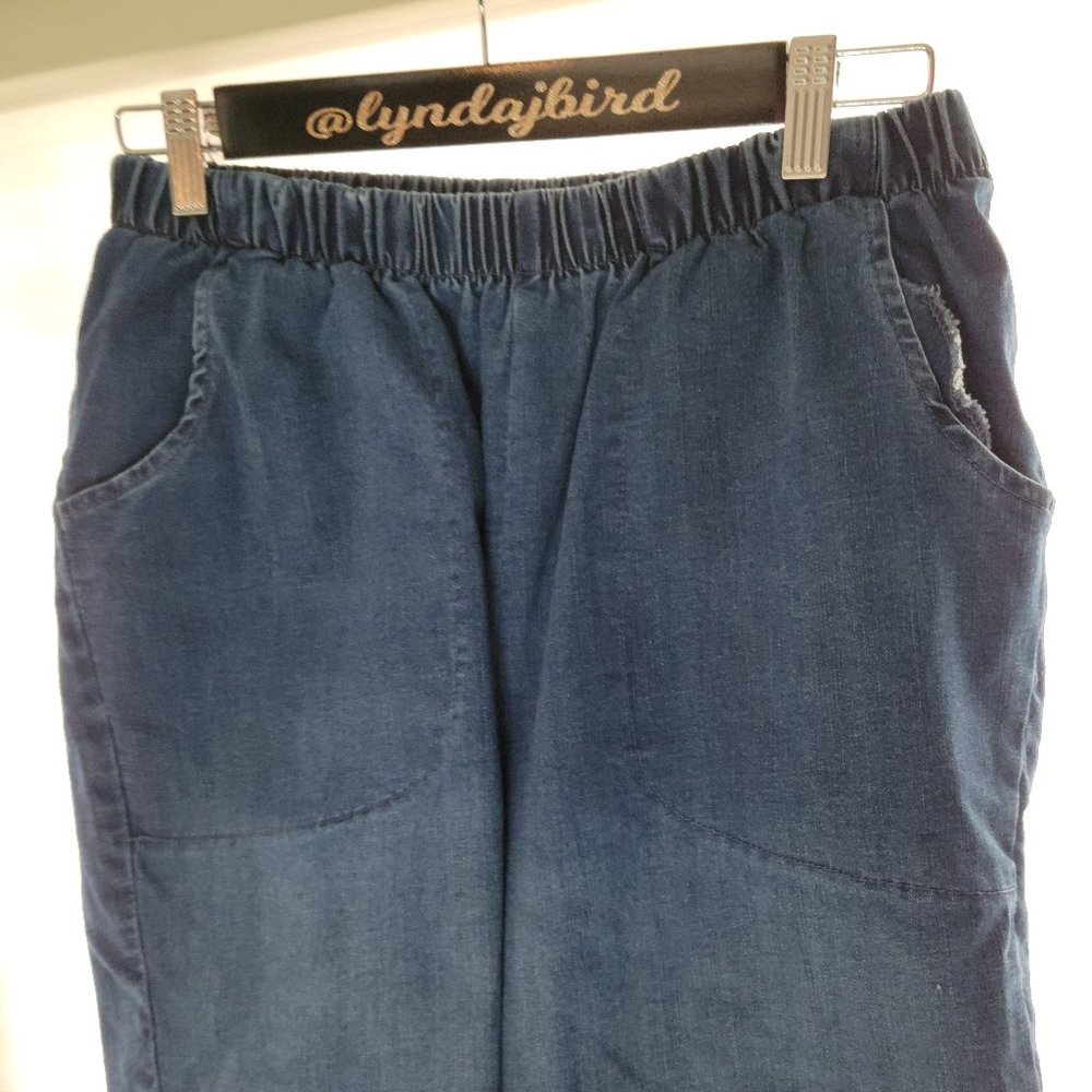 Woman Within Denim Shorts with Elastic Waist